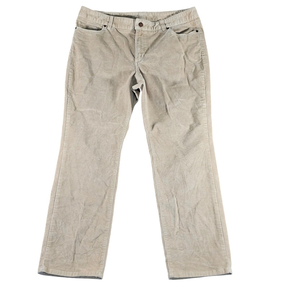 L.L.Bean Favorite Petite Fit Corduroy Pants Womens 14 Tan Classic Straight Leg‎ - Picture 4 of 13